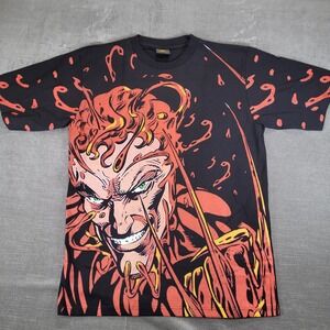 Marvel Comics Spiderman Carnage AOP Shirt Men Size XL Cartoon